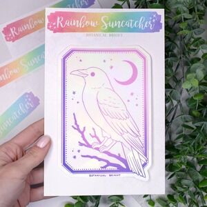 Raven Bird Sun Catcher Rainbow Maker Window Sticker - Indoor Window Decal